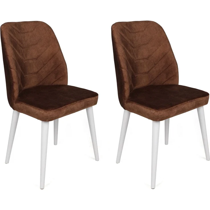 Skye Decor 'Dallas-586 V4' Stuhlset (4-teilig), Braun / Weiß, 50 x 90 x 49 cm – Bild 3