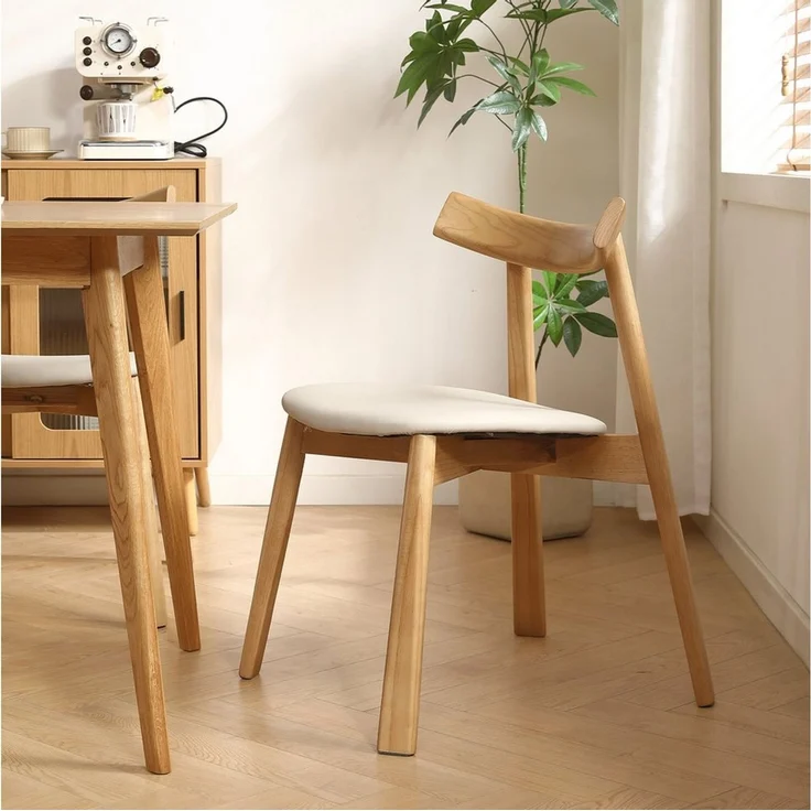 LIM HOME Esszimmerstuhl Massivholz Skovik (Packung, 1 St), Gestell aus massivem Eschenholz, gebürstete Oberfläche – Bild 1