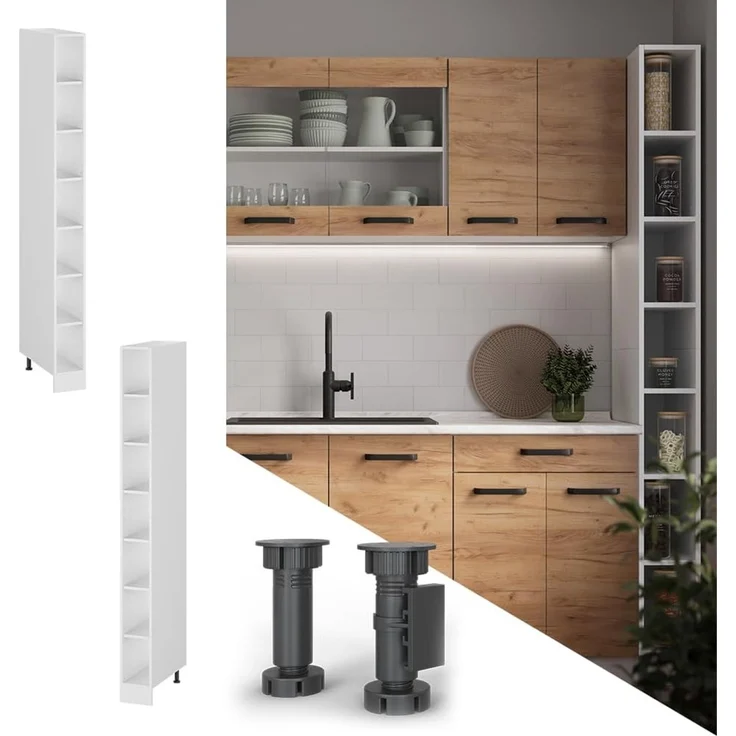 Vicco Küchenregal R-Line, Weiß/Weiß 20 cm | mit 7 Fächern – Bild 4