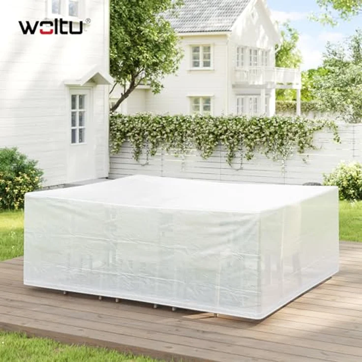 Woltu Gartenmöbel-Schutzhülle, für Sitzgruppe Gartenmöbel, UV-Beständig winterfest reißfest – Bild 3
