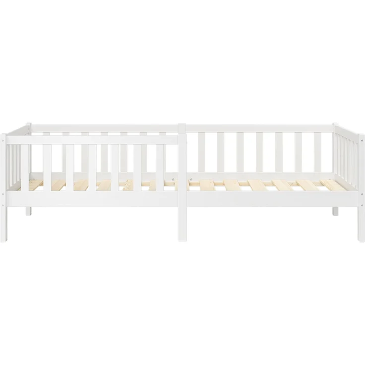 Bellabino 'Vere' Kinderbett 90x200 cm mit Matratze, weiß, Massivholz Kiefer, Jugendbett mit Rausfallschutz und Lattenrost – Bild 11