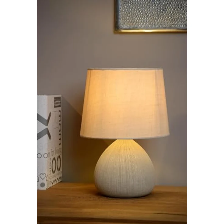LUCIDE RAMZI - Tischlampe - Ø 18 cm - 1xE14 - Beige – Bild 5