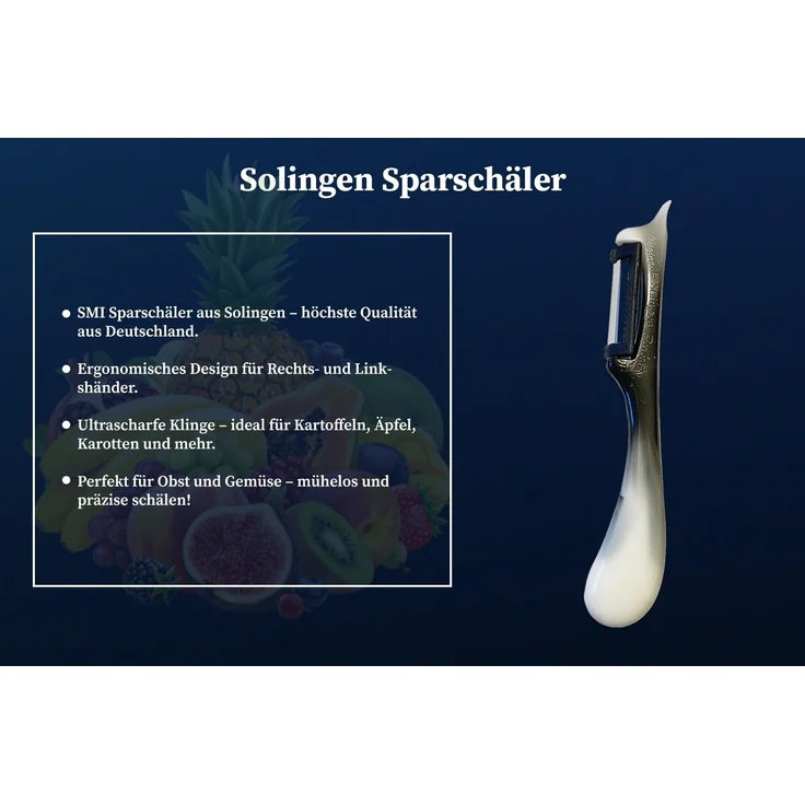 SMI Sparschäler Solingen Sparschäler Gemüseschäler Kartoffelschäler Universalschäler, (1-tlg, 1 tlg), Rechts- und Linkshänder nach klingen wechseln – Bild 5