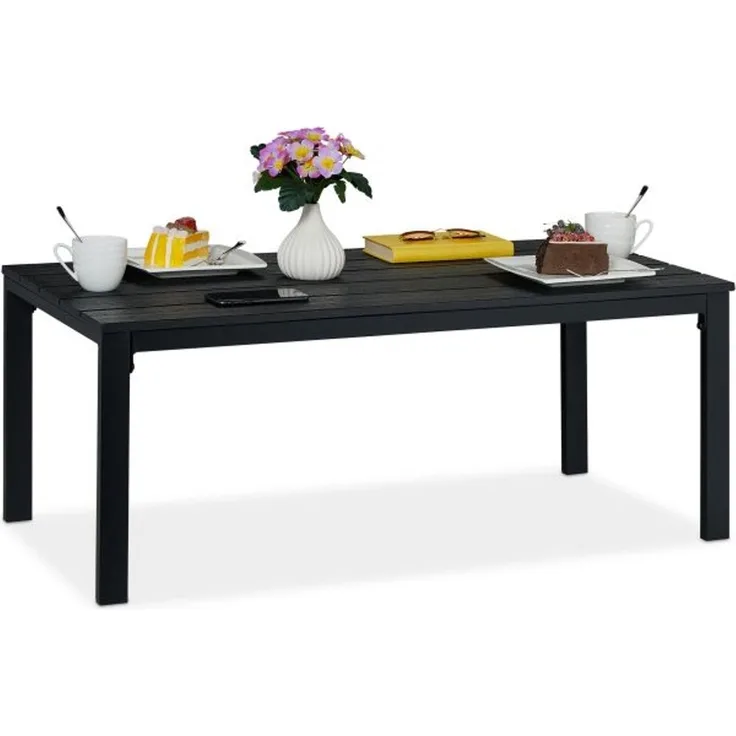 Rechteckiger Gartentisch Holzoptik 10045715