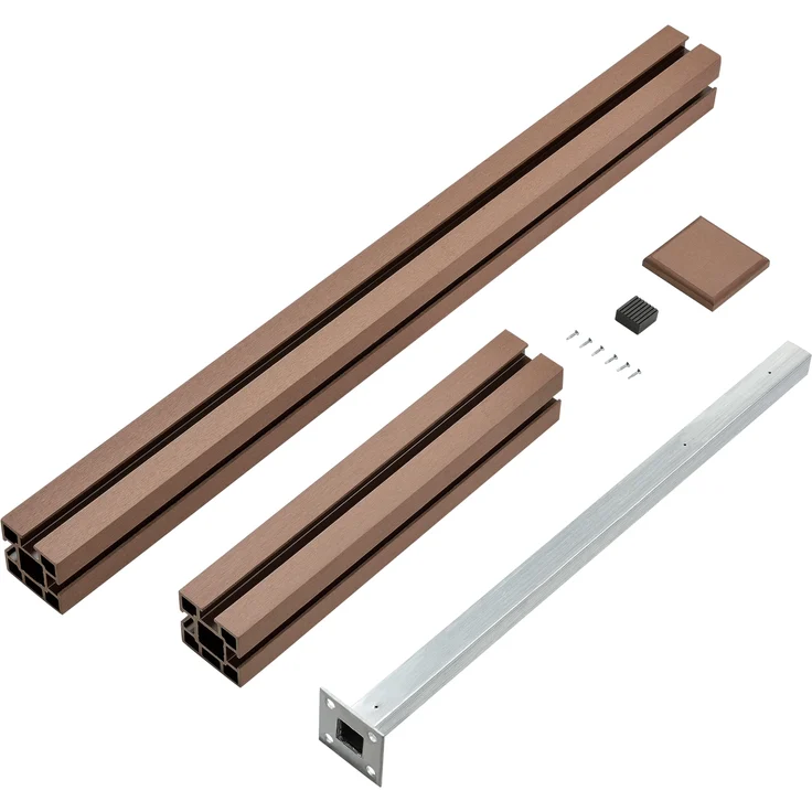 Gartenzaun Getafe WPC mit Pfosten 183x531 cm Braun neu. holz – Bild 4