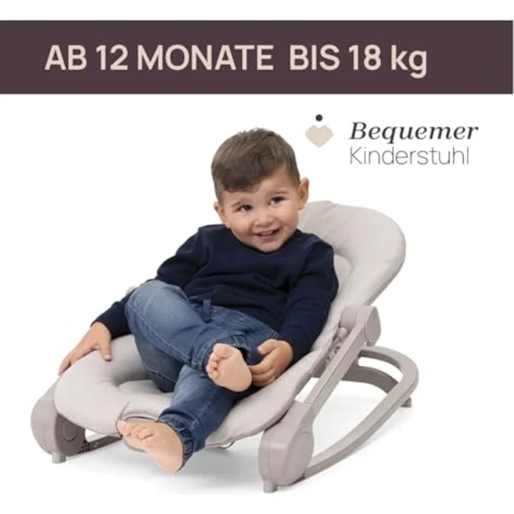 Chicco Wippe Mia 2-in-1, Babywippe und Hochstuhl, Einlage aus Bio-Baumwolle, Wendbare Spielleiste, Musik und Vibration, Schaukel- oder feste Modus, Ab 0 Monaten – Bild 3