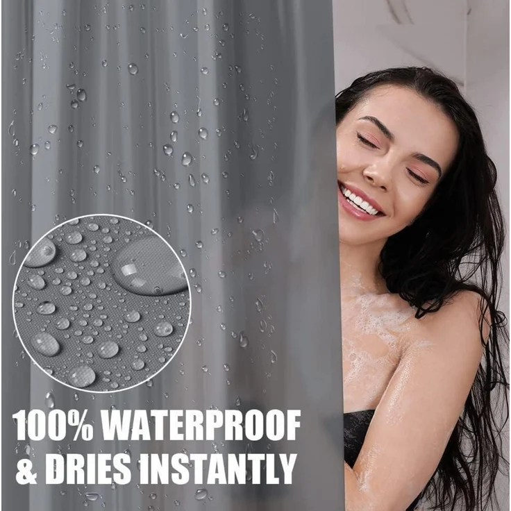 Duschvorhang Anti-schimmel Wasserdicht Schnelltrocknend 180x180 cm Grau – Bild 5