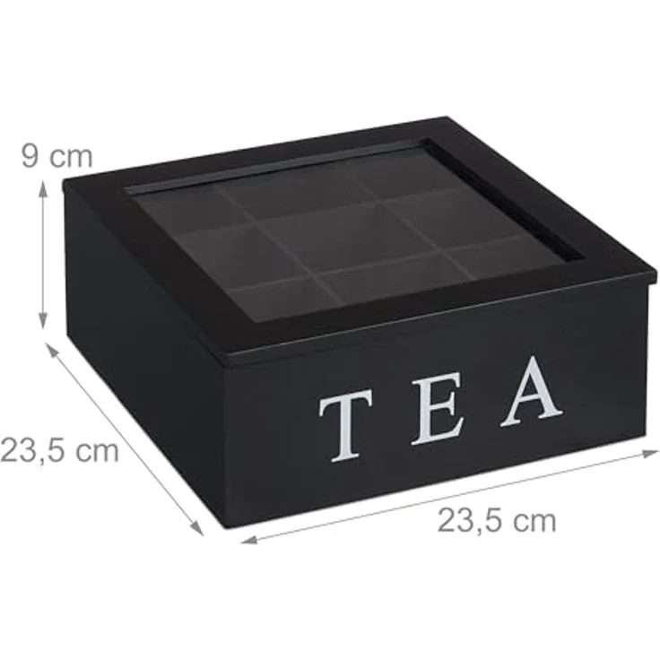 Schwarze Teebox mit 9 Fächern 10047497 – Bild 4