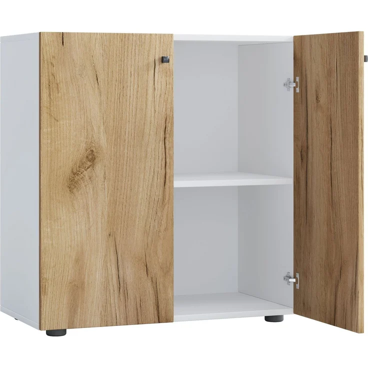 VCM Büroschrank Lona 919442 Weiß / Honig-Eiche B. 70 x H. 74 x T. 40 cm – Bild 1