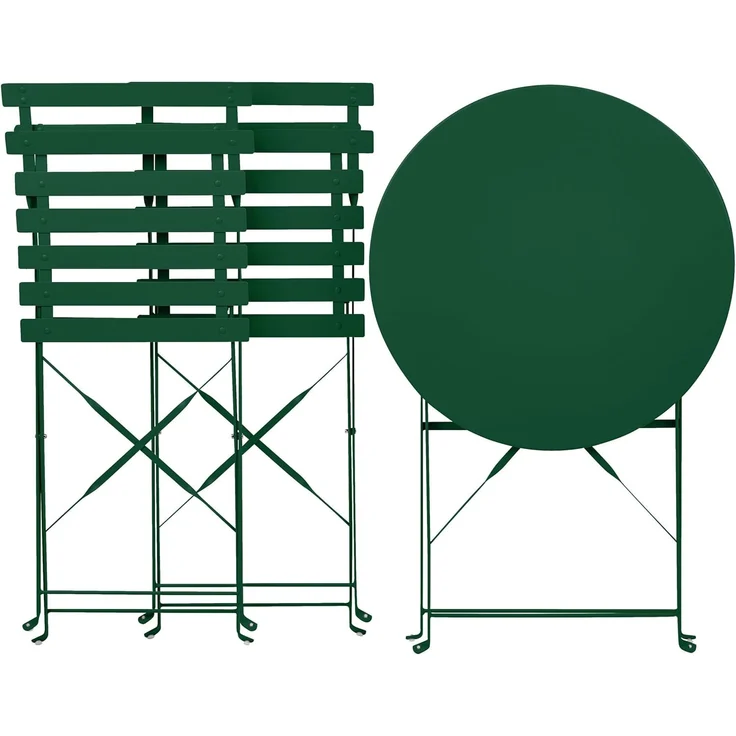 Bistro Set FIORI Metall Dunkelgrün Grün – Bild 8