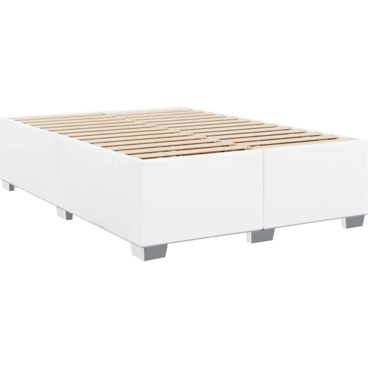 vidaXL Boxspringbett mit Matratze Weiß 140x200 cm Kunstleder – Bild 8