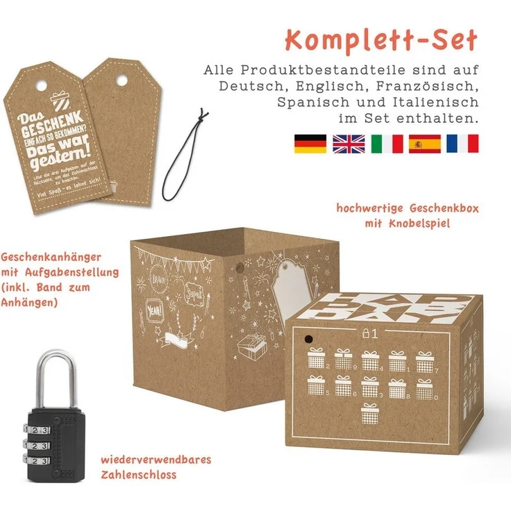 SURPRISA Geschenkbox Geschenke als Rätsel individuelle Geldgeschenke, Personalisierte Geschenkideen / Das Geschenk einfach so - war gestern! – Bild 2
