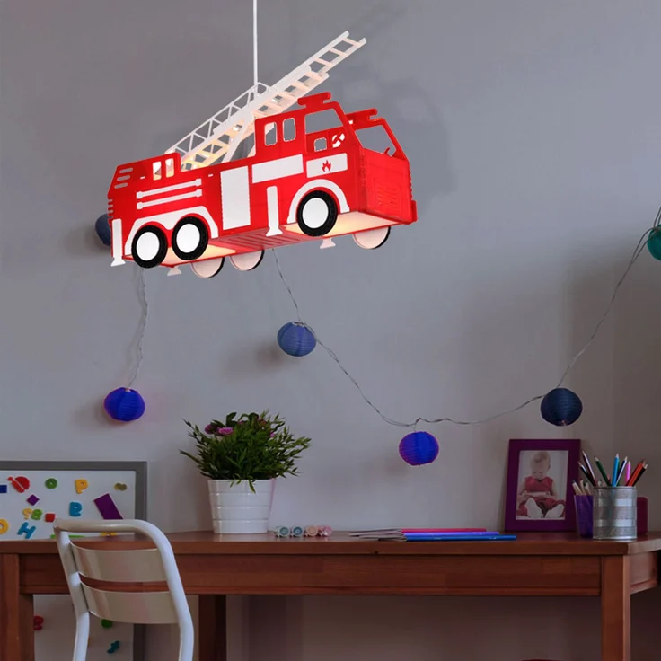 RGB LED Kinder Hängeleuchte im Feuerwehr-Design KITA – Bild 7