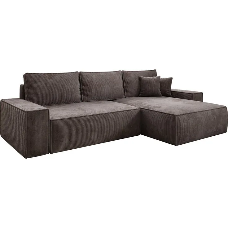 Luxusbetten24 Schlafsofa Designer Sofa Lunaro in Cord, mit Stauraum und Schlaffunktion