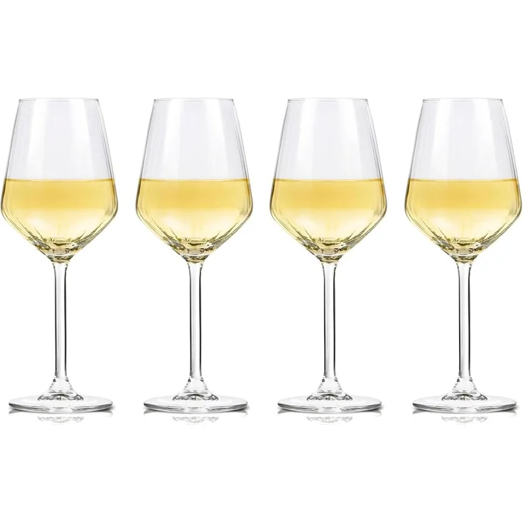 alpina Weingläser Weißwein - Weingläser Set 4 Teilig - Weinglas 38cl - Spülmaschinenfeste Weißweingläser - Wein Geschenk für Weisswein - Glas