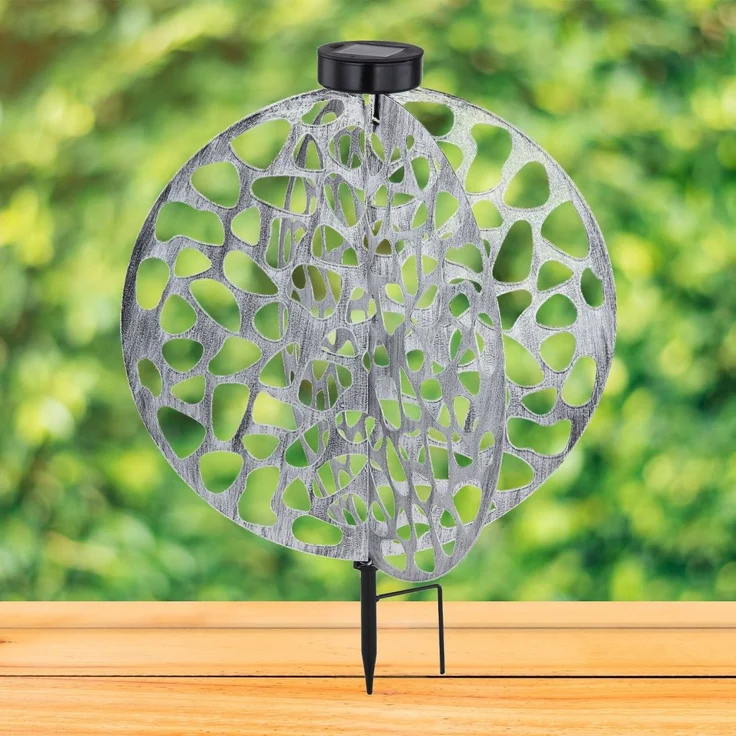 Solarleuchte Garten Scheibe Rund Solarlampe Außen Leuchte Solar mit Pflegetuch – Bild 1