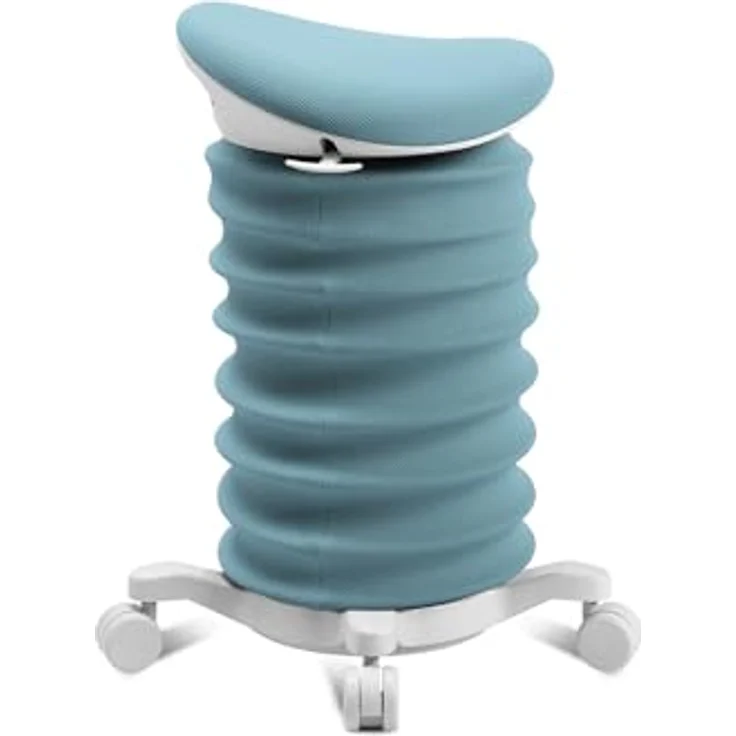TOPSTAR Sitness 4D mit Rollen - AGR-Zertifiziert Dynamischer Sitzhocker Papyrus - softblau Stoff HI6, ergonomischer Bürohocker - höhenverstellbar - stärkt den Rücken - entlastet die Bandscheiben – Bild 4
