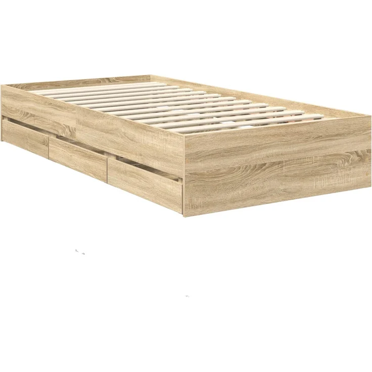 vidaXL Bettrahmen Sonoma-Eiche 100 x 200 cm Ingenieurs Holz 3411525 – Bild 6