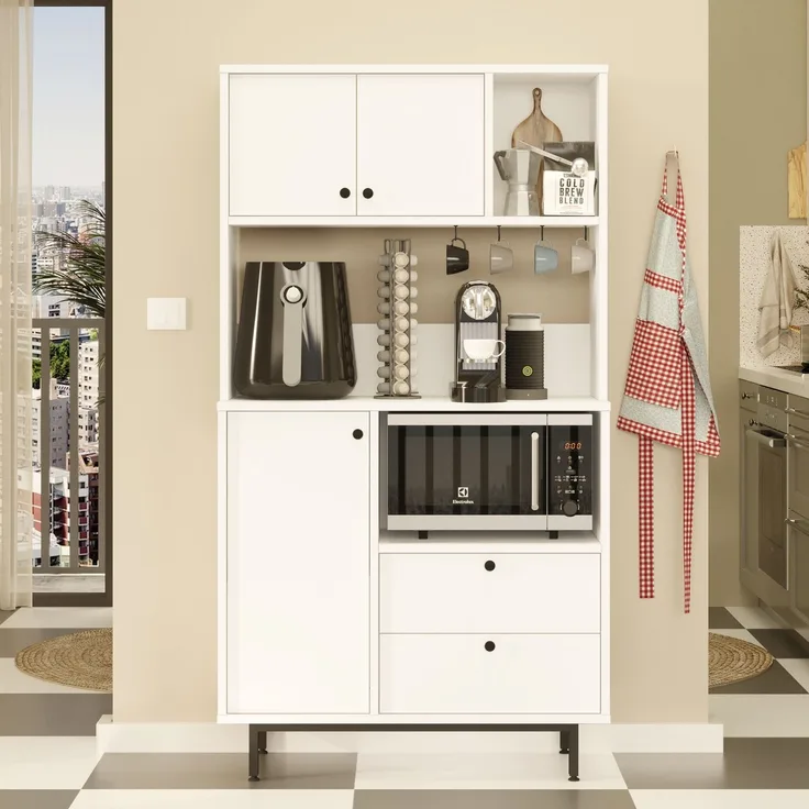 Skye Decor 'LAT3-W' Mehrzweckschrank, Weiß, 88 x 161,2 x 35,5 cm