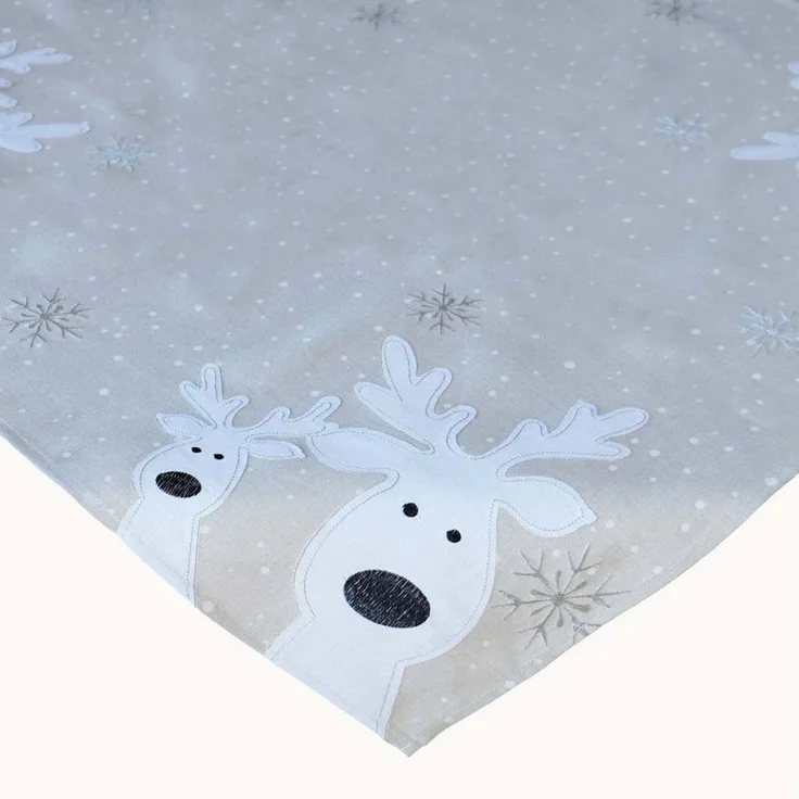 texpot Tischdecke Tischläufer Stickerei lustiger Elch Winter Weihnachten Deko (1-tlg)