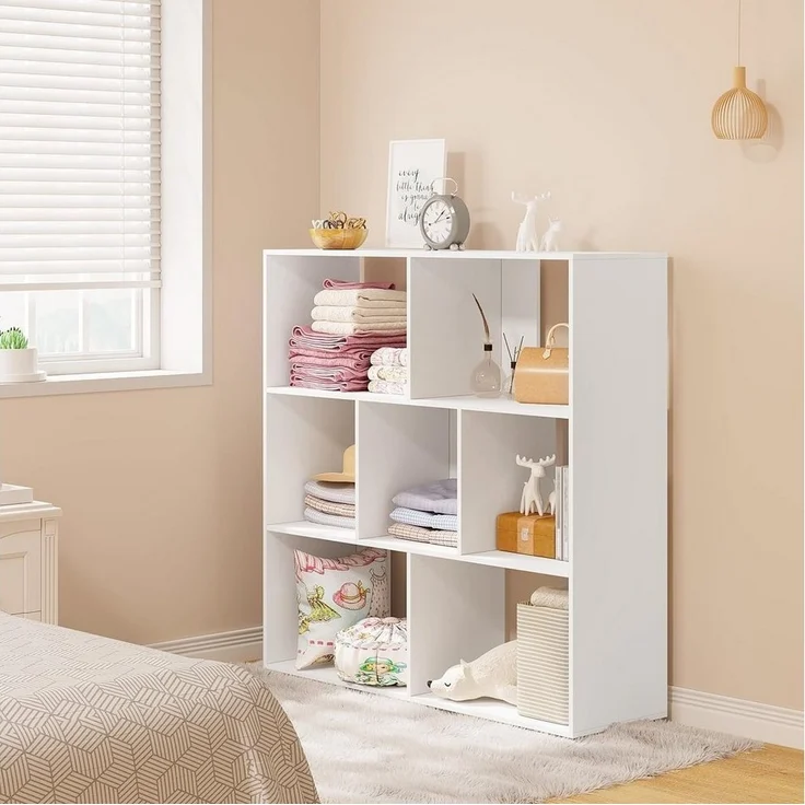 EUGAD Bücherregal, 1-tlg, Würfelregal mit 7 Fächern, Raumteiler 100x100x30 cm – Bild 3