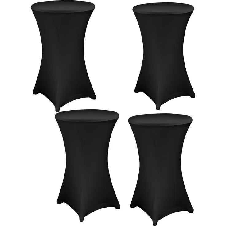 4x Julido Stehtischhusse Husse Stehtisch Schwarz Stretch Ø 70cm Bistrotisch