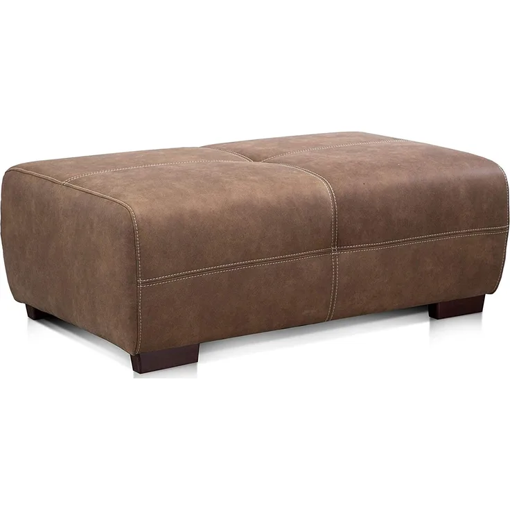 Cavadore Hocker Mavericco / Brauner Hocker in Lederoptik / Industrial Style / Passend zu Big Sofa und Ecksofa Mavericco / 108 x 71 x 41 cm (BxHXT) / Mikrofaser Nougat
