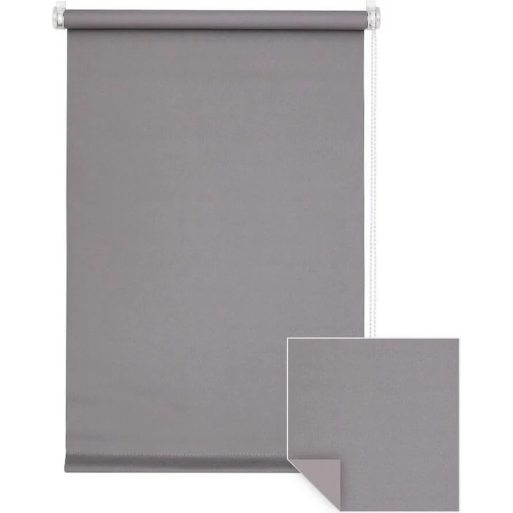 Verdunklungsrollo Klemmfix Verdunkelungsrollo 50x150 cm grau [Stoffbreite: 47cm], Victoria M, blickdicht, ohne Bohren, freihängend, Klemmfix, mit Kindersicherung, für Fenster und Türen, Sonnenschutz Sichtschutz – Bild 1