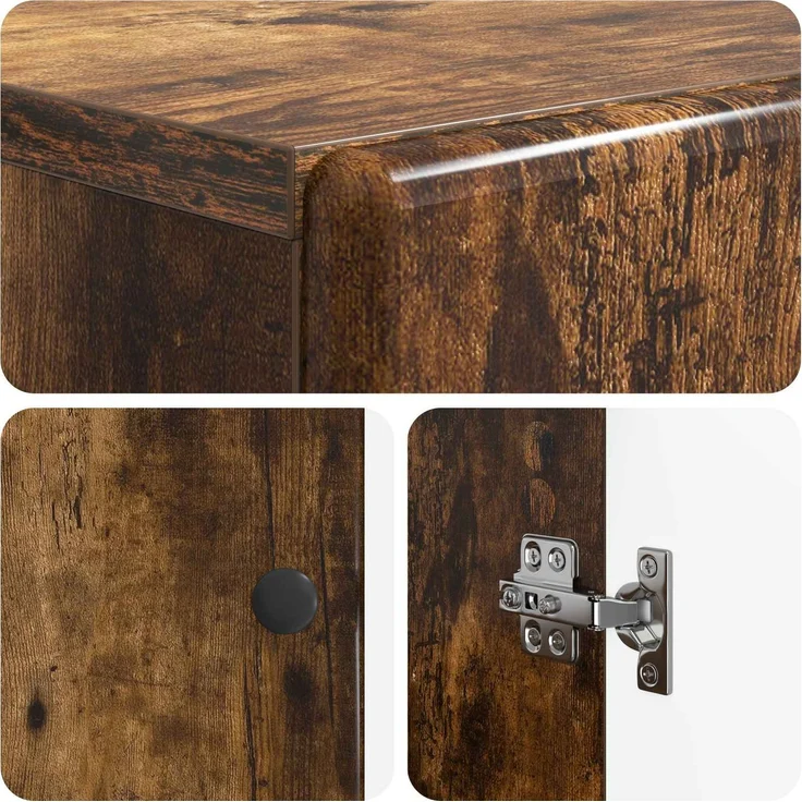 vidaXL Badezimmerschrank mit offenem Regal BREDA Raucheiche 897480 – Bild 6