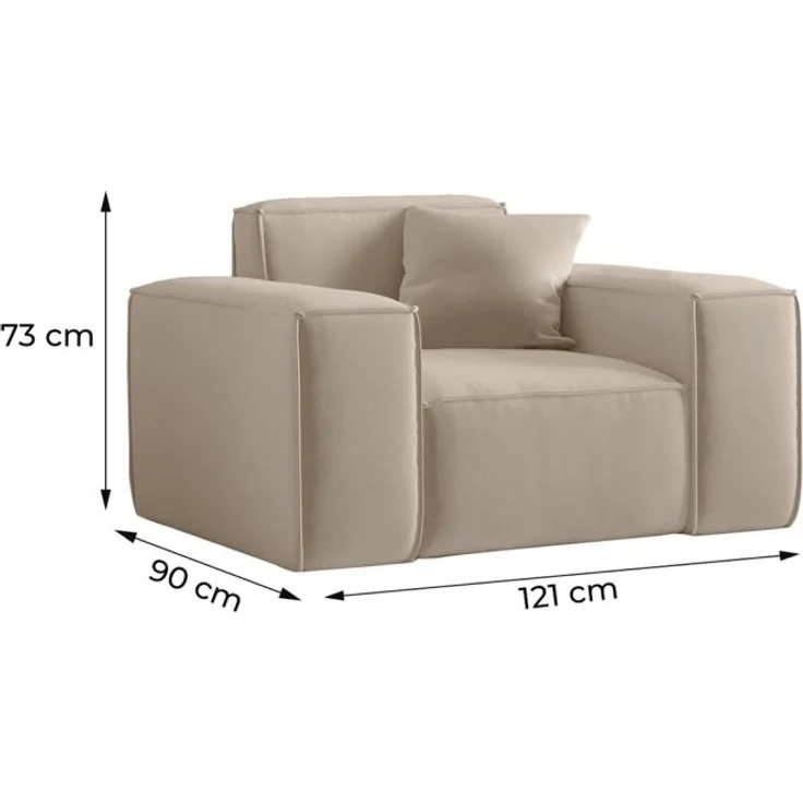 Sessel Designersessel CELES PREMIUM in Stoff Artico Creme – Bild 3