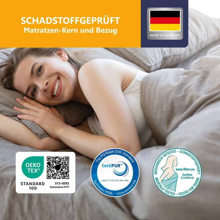 Kaltschaummatratze High Relax ergonomischer Schlaf wie im Luxus-Hotel, Beco, 21 cm hoch, Qualität 100% Made in Germany, 80x200 cm, H3 – Bild 3