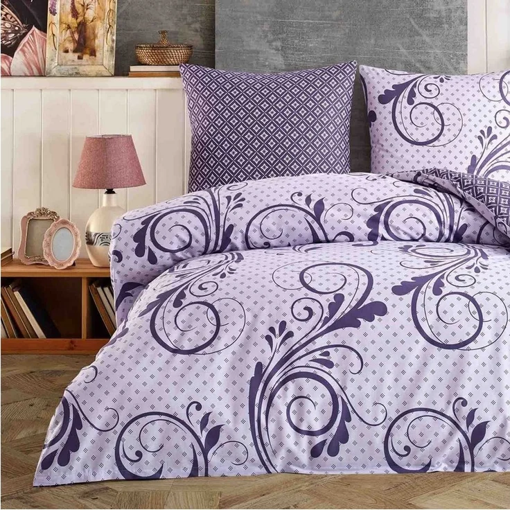 Buymax Bettwäsche Wendebettwäsche, Kissenbezug 80x80cm, Renforce: 100% Baumwolle, 2 teilig, Bettbezug-Set, mit Reißverschluss, Muster Floral Barock – Bild 2