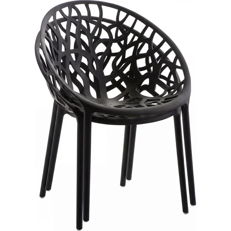 Gartenmöbel-Set SOFIA mit 2 Stühlen - 180x180x80cm, Kunststoff, Schwarz | Balkonset Gartenset Tisch mit Stühlen Bistroset Outdoor – Bild 6