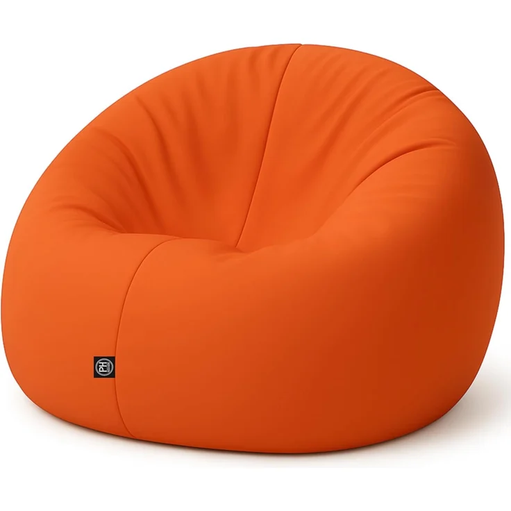 PATCH HOME 2-in-1 Sitzsack Sessel - Gaming Bean Bag mit Reißverschluss - Bereits befüllt, Ergonomisch & Robust für Kinder & Erwachsene - Indoor & Outdoor, Wetterfest (Orange, 155cm)