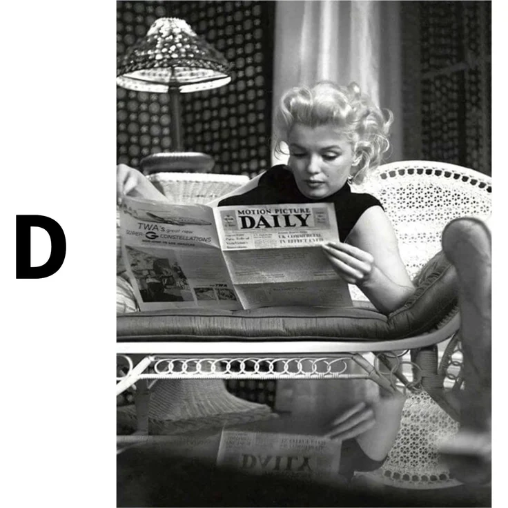Poster Marylin Monroe · Wandbilder Wohnzimmer & Schlafzimmer · Deko Print Bilder · ohne Rahmen - D / 30x40cm