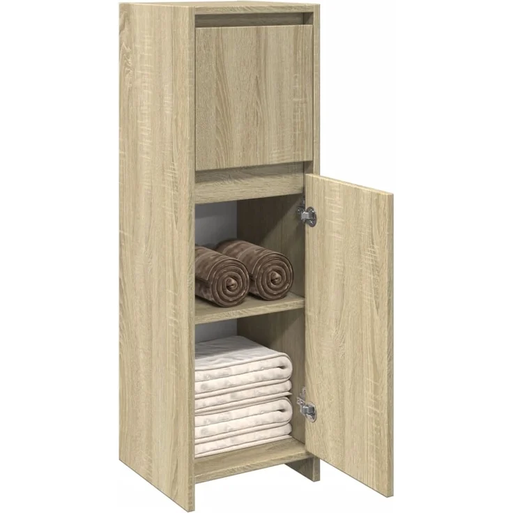 vidaXL Badezimmerschrank Sonoma-Eiche 30x30x95 cm Holzwerkstoff 849607 – Bild 2