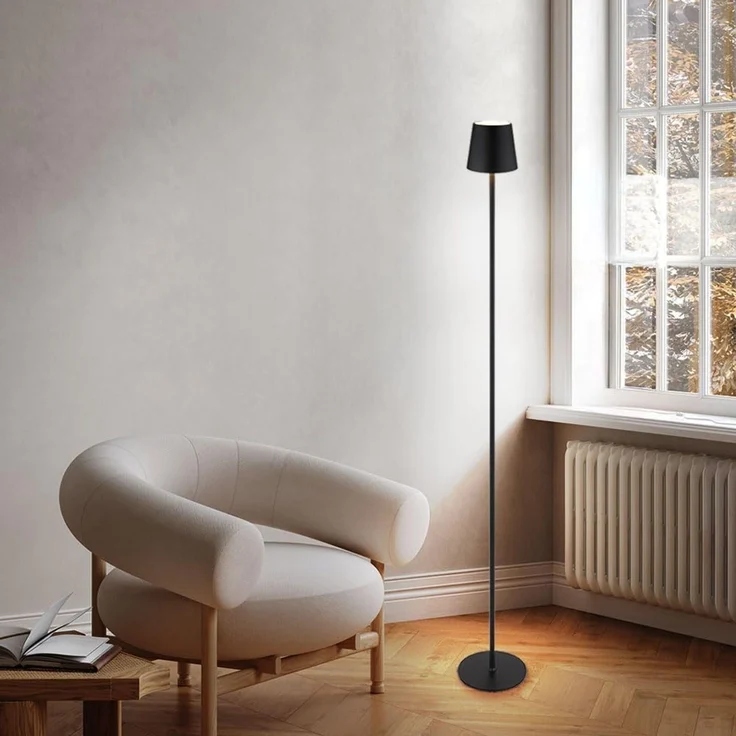 LED Stehleuchte, schwarz, Touchdimmer, IP44, H 120 cm – Bild 4