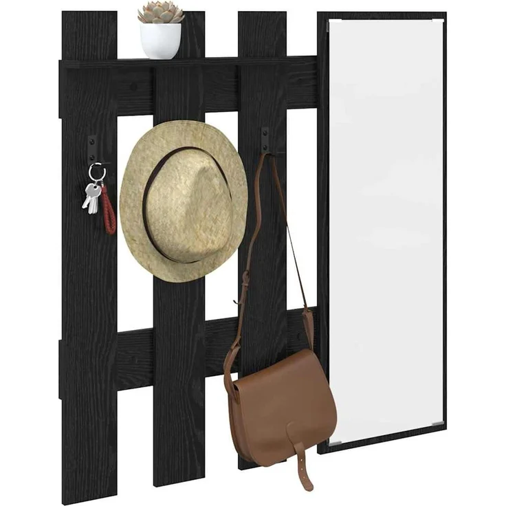 vidaXL Wandmontierter nachttisch Wandmontiert Schwarz Eichen-Optik 874508 – Bild 2