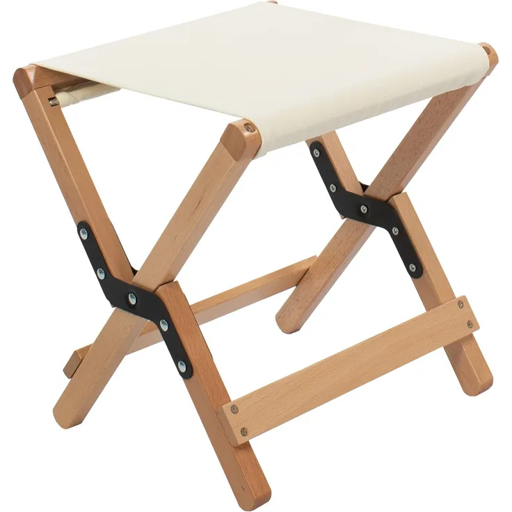 osoltus Campingstuhl, Falthocker, 2 in 1 Hocker und Beistelltisch, Holz natur, 4 x 40 x 35 cm