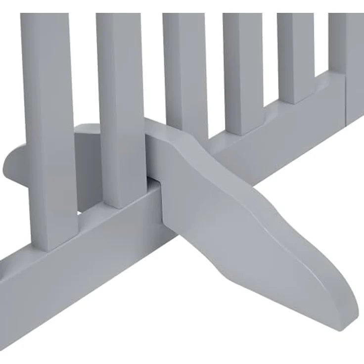 unipaws Absperrgitter, freistehendes Schutzgitter mit Füßen, Treppenschutzgitter ohne Bohren, Holz-Hundetore Türgitter Hunde Hundegitter Schutzgitter treppe, Grau (3 Elemente, 91 cm hoch) – Bild 9