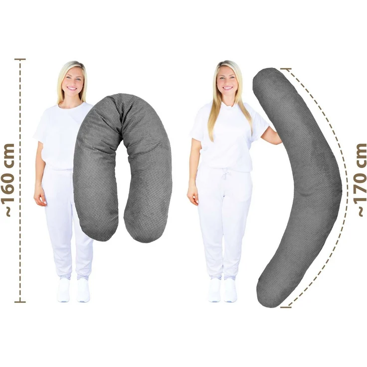 Amilian Stillkissenbezug 170 cm - Bezug für Stillkissen, Seitenschläferkissen - Kissenbezug, weicher Ersatzbezug - mit Reißverschluss - Bezug Stillkissen 170 – Bild 2