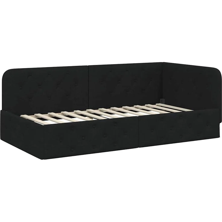 vidaXL Eckbettgestell Schwarz 90 x 200 cm Stoff 3394047 – Bild 5