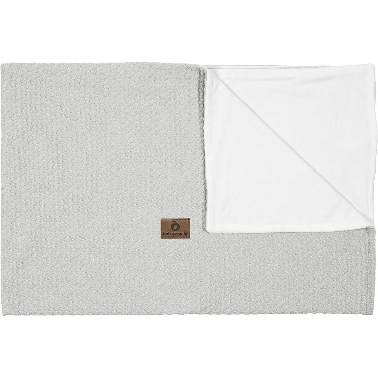 BABYWORLD Babydecke für Kinderbett m. Fütterung 135x100 cm grau