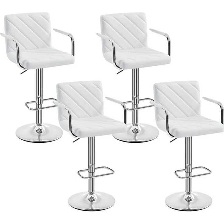Yaheetech Barhocker 2/4-er Set (4 St), Höhenverstellbarer Barstuhl mit Armlehnen, Sitzhöhe 62,5 cm – 84,5 cm – Bild 4