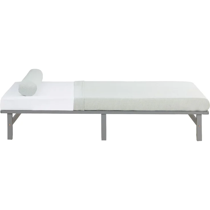 Holzbett 140x200 mit Matratze Holzbettrahmen Palettenbett Grau Doppelbett Bett Massiv Holz Bettgestell – Bild 4