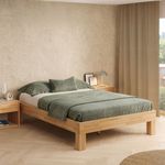 skølm 'Floki' Bett 140x200 cm, Bettgestell, natur geölt, Massivholzbett aus Buche, geeignet als Doppelbett