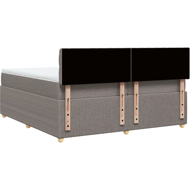 vidaXL Boxspringbett mit Matratze Taupe 200x200 cm Stoff 3287574 – Bild 6