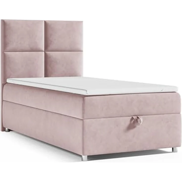 Best For Home Boxbett Trinity K-2, Rosa, Boxspringbett mit Bettkasten, 80x200 cm – Bild 1