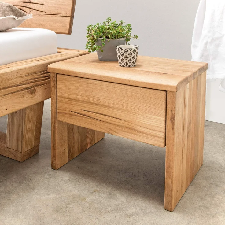 MSZ Design Nachtkommode UNIKA aus Eiche mit geölter Oberfläche Natur 50x36x42 cm – Bild 2