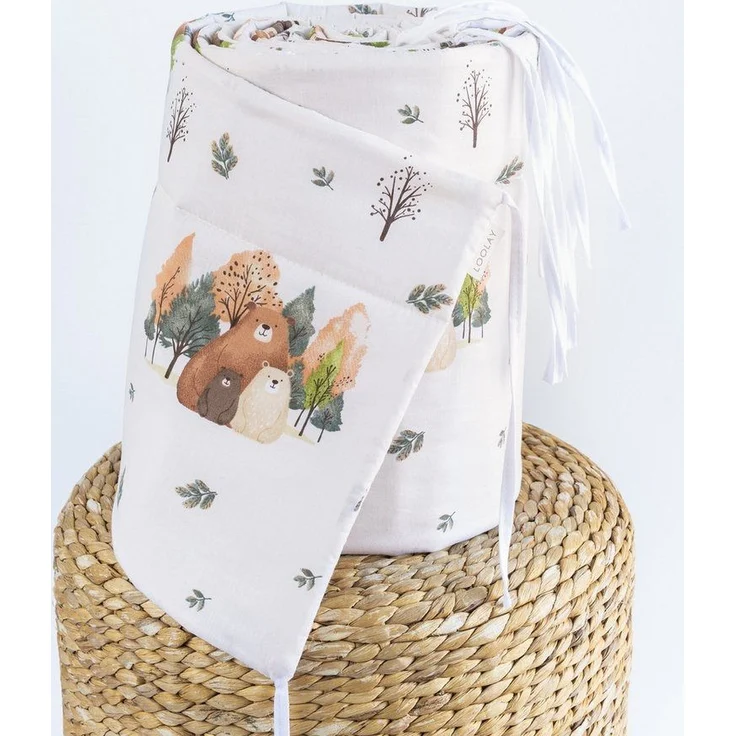 Loolay Bettnestchen Bärchen Familie Beige Baumwolle Atmungsaktives Babybett BETTUMRANDUNG, (Bett 140 x 70cm - 420, 210 cm, 120 x 60cm - 360, 180 cm, Babyausstattung Umrandung Kopfschutz Kantenschutz Bettschlange), PREMIUM Baby GESCHENK! 100% Bio Baumwo... – Bild 3